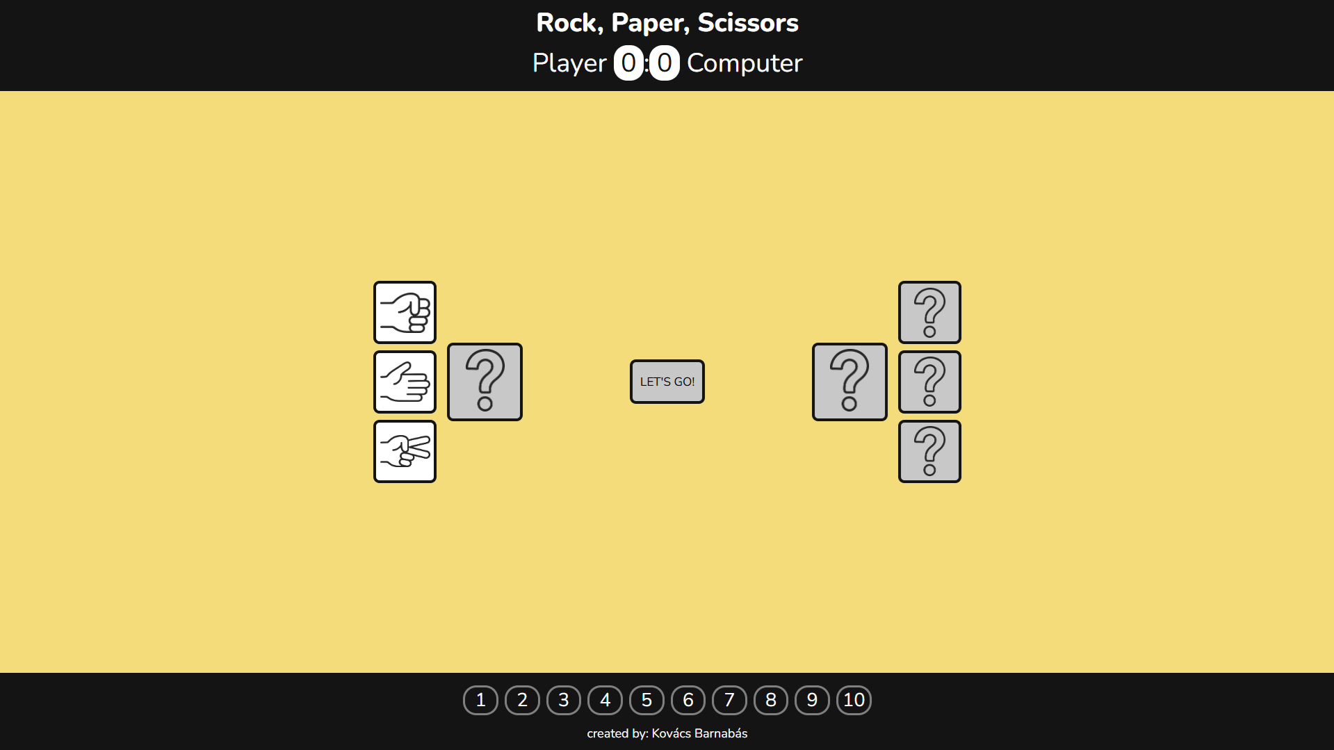 Rock, paper, scissors game's banner.